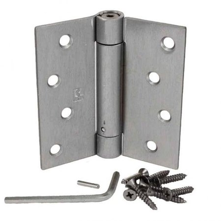 HAGER Hager 1760432D 4 x 4 in. Stainless Steel Square Corner Full Mortise Residential Spring Hinge 1760432D